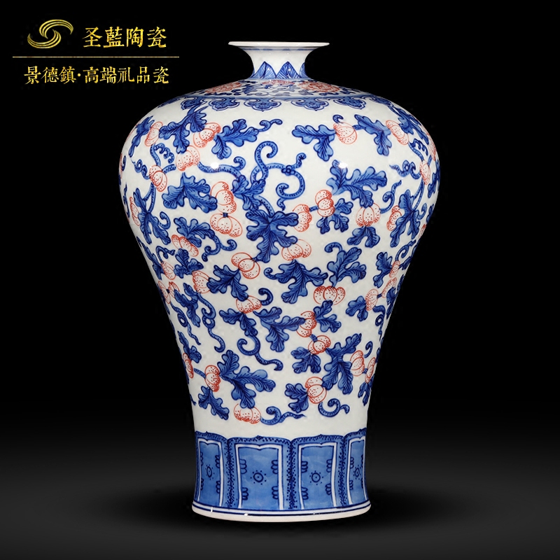 Jingdezhen ceramics archaize manual new classic blue and white porcelain vase sitting room home porch rich ancient frame furnishing articles