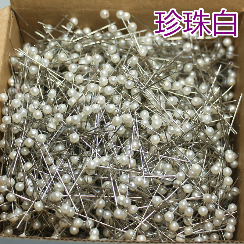 White pearl large head needle fixing needle positioning needle fixation needle pearlized needle pearl large head nail pearl nail pin 2000