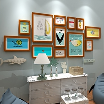 Solid Wood living room sofa photo wall creative combination wall European Art Photo Wall cultural frame wall