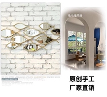 Nordic Home European Style Wall-mounted Mediterranean Doing Old Fish Group Mirror Wall Decoration Solid Wall Decoration Wall-mounted Wall Hanging