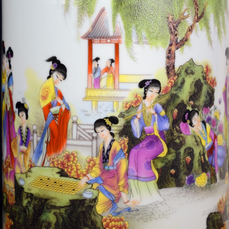 Jinling twelve women of jingdezhen ceramics vase painting Chinese wind rich ancient frame sitting room adornment handicraft furnishing articles