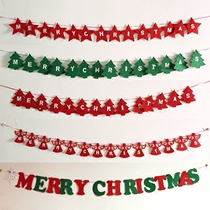 Running Deer 2 5 m Non-woven Fabric Letters Color Flags Pull Flags Pull Flowers Christmas venues Decorate Christmas Banners