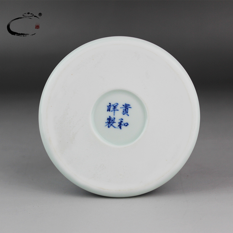 And auspicious sample tea cup large porcelain jingdezhen blue And white porcelain hand - made teacup personal cup four fruit cup by hand