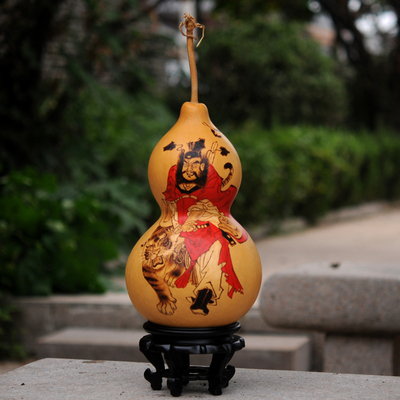 开光 天然葫芦摆件 大号烙画葫芦 钟馗 镇宅辟邪化煞 家居摆饰