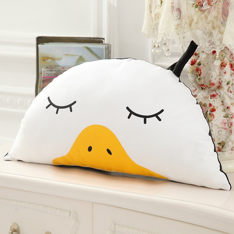 萌鸭儿童房婴儿床宝宝小鸭子半圆靠枕抱枕头腰枕玩具可拆洗礼物