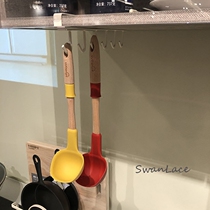 SwanLace preferred nail-free hole-free simple Wrought iron hanging kitchenware spoon shovel upside down rack Storage rack