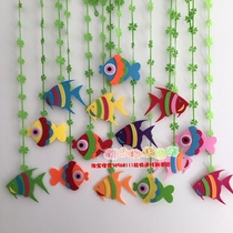 Kindergarten decoration classroom corridor corridor environment layout Wicker spring hanging ornaments cloud smile face hanging ornaments in the starry sky