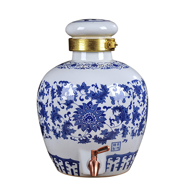 Jingdezhen porcelain jars ceramic household sect wine yellow wine wine liquor cylinder seal wine bottles of wine bottle