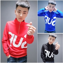 Quick hand same sweater tremble men slim long sleeve half zipper top student collar new sweater couple