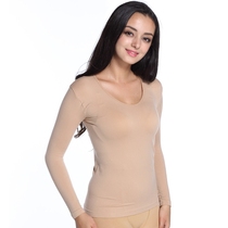 Skin color dance bottoming shirt flesh color tight underwear long sleeve women thin invisible big stretch socks dance clothes large size