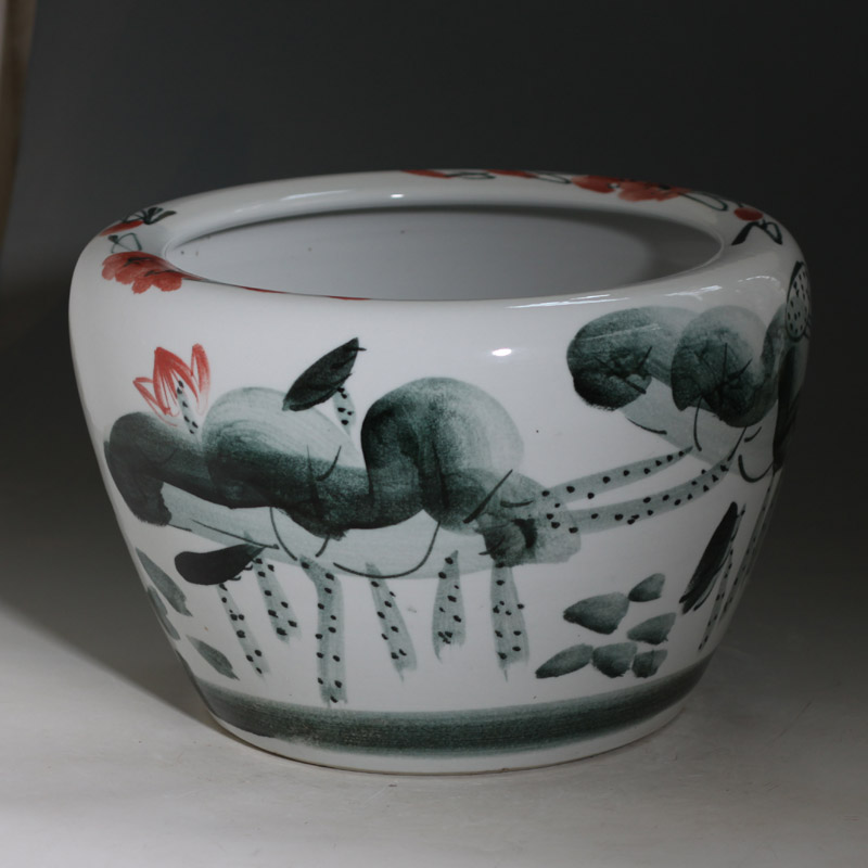 Jingdezhen 40/50 cm diameter hand made lotus China VAT courtyard courtyard raised fish pond lily China VAT