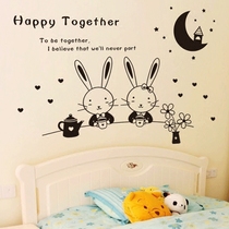 Cute Cartoon Magic Rabbit chandelier Living room Bedroom Childrens house Home Decorative Wall Paper Removable Wall Sticker