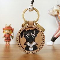 HULLY Original Design Schnauzer Car Keychain Dog Pendant Cute Creative Birthday Gift