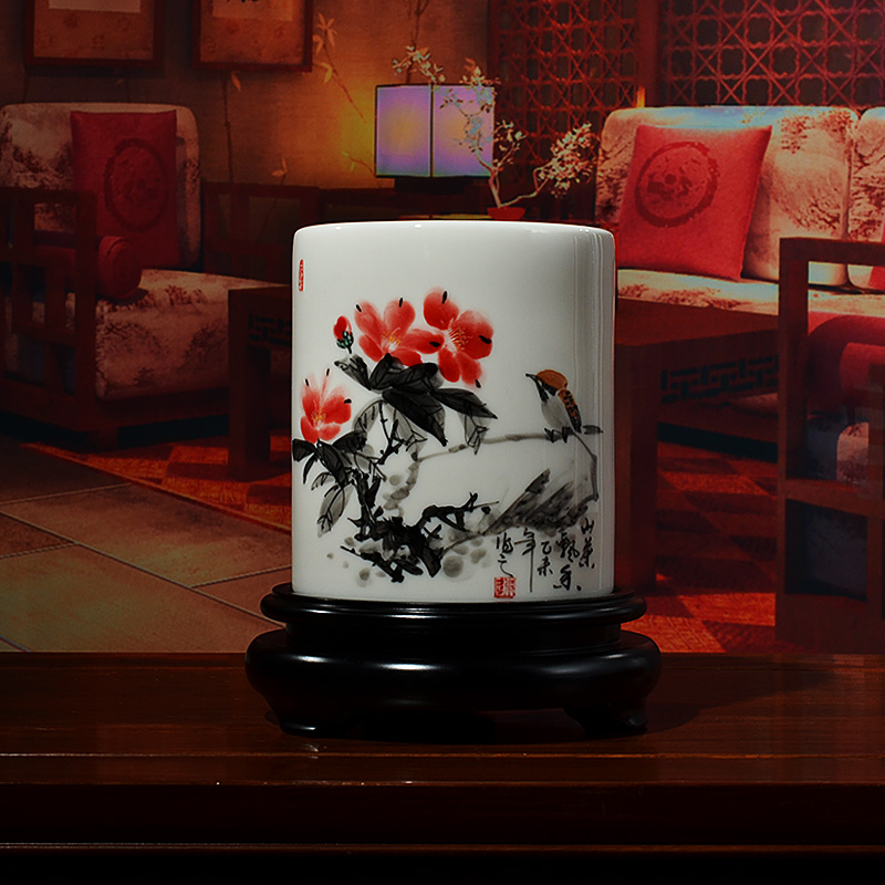 Oriental hand - made ceramic brush pot soil practical office furnishing articles study the elder the teacher commemorative gifts