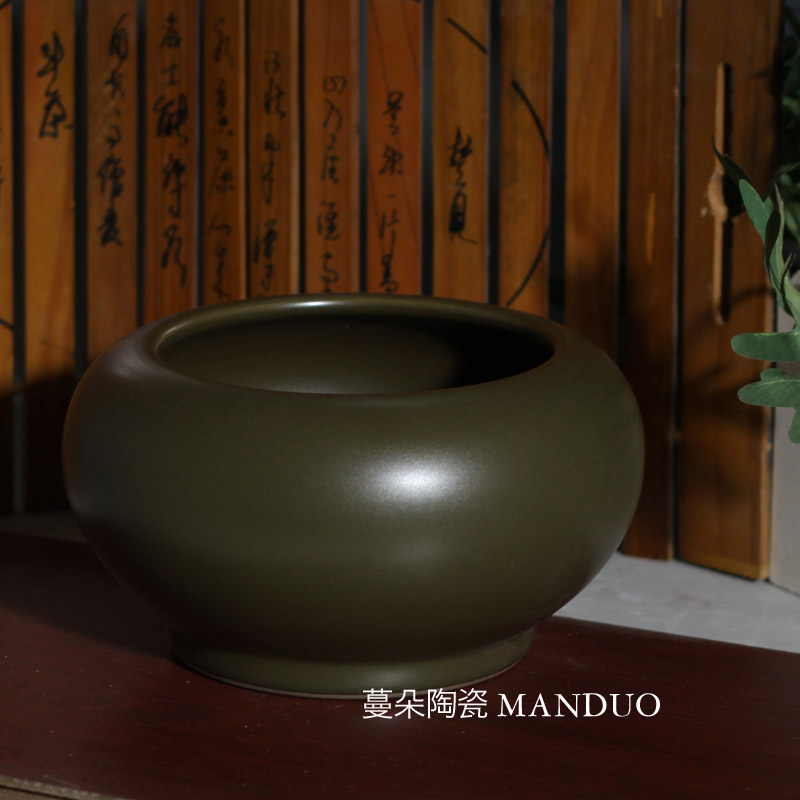 Jingdezhen classical ancient writing brush washer refers to flower pot flowers flower shallow porcelain basin classical porcelain basin water is shallow