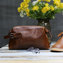 Mens bag handbag Mens Crazy Horse leather trend casual clutch Korean fashion retro clutch 2021 new