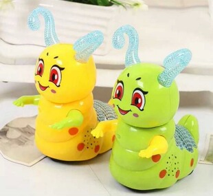 新款有音乐灯光会跑的电动虫宝万向行驶婴幼儿宝宝发光玩具叫娘亲