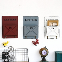 American country retro nostalgic cafe home living room shop wall decoration storage key letterbox hanging decoration