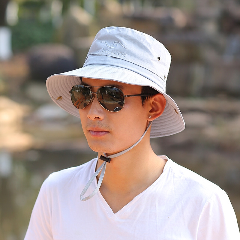 遮阳帽男士帽子夏天钓鱼帽凉帽大檐渔夫帽防晒太阳帽登山户外旅游