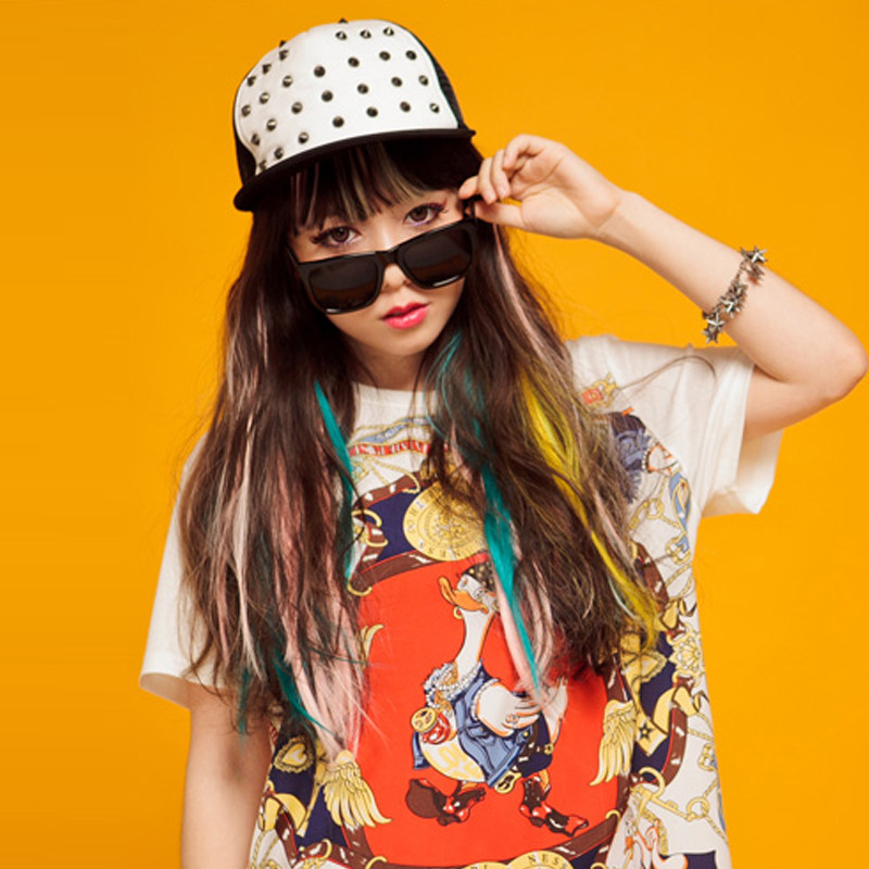 小七假发女彩色假发片挑染一片式接发片渐变无痕彩发片长直发头发