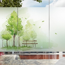 Window glass sticker toilet bathroom electrostatic glass balcony frosted glass film opaque sunscreen window sticker