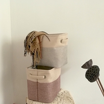 Color impression linen covered EVA with lining storage basket Storage finishing basket Underwear socks Books and other storage