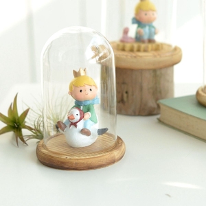 小王子树脂玻璃罩摆件