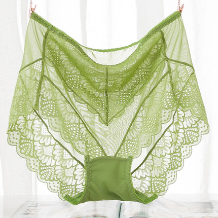 芬汀胖MM内裤女薄款特大码夏蕾丝网纱高腰200斤加大加肥三角内裤-tmall.com天猫