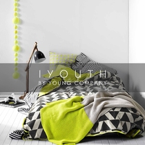 IYOUTH Nordic minimalist Gray triangle cotton four-piece set 1 2 1 5 meters 1 8m bed single duvet cover