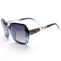 Korean version of the net red large frame glasses blue frame polarized sunglasses Womens tide street shot square large face sunglasses UV protection