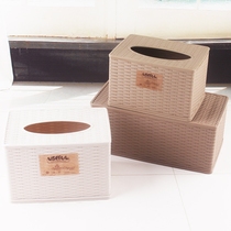 Draw Paper Box Home Living Room Tea Table Eu Style Minimalist Plastic Fashion Paper Towels Box Paper Towels Cuddly Woven Square