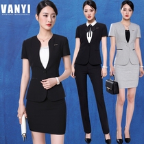 Xia new suit short sleeve professional dress womens dress OL suit suit jewelry shop beautician overalls pants