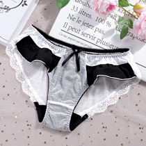 Triple delivery 1st Faculty girl cute fresh and comfortable Breathable Underwear Feminine web yarn Butterfly knot Underpants Female cotton crotch