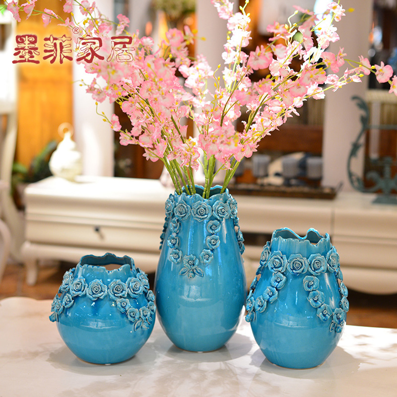 Ice crack glaze ceramic creative furnishing articles household act the role ofing is tasted I sitting room porch ark, TV ark, vase decoration decoration