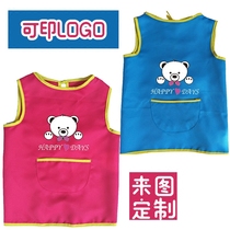 Childrens apron painting clothes Overcoat Summer waterproof baby anti-dress sleeveless vest-style dinner clothes breathable toddler