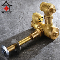 Marine all-copper concealed flush valve hand pressed stool with dirt separator squat toilet flush valve delayed flush valve