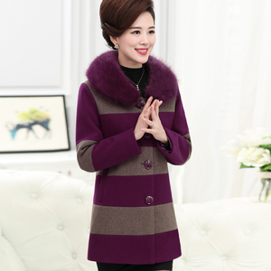 依安雅中年人妈妈装毛呢外套中老年女装秋冬装