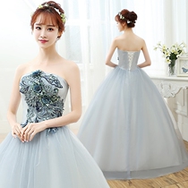 2018 New color wedding dress solo female art Test Studio costume long annual performance gown dress puffy skirt host