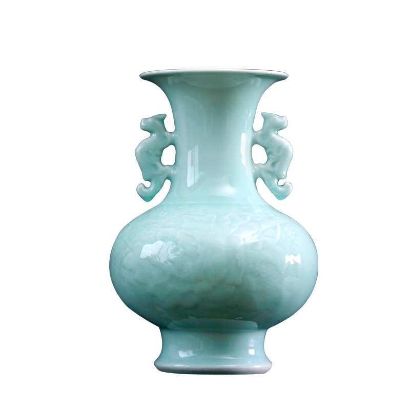 Jingdezhen ceramic furnishing articles flower flower arranging flowers sitting room cut manual flower implement green contracted household decorations