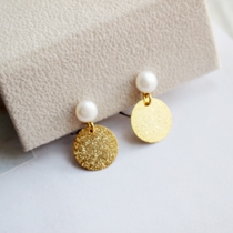 Handmade no pierced ears painless mosquito coils natural freshwater steamed buns pearl discs simple ear clips earrings