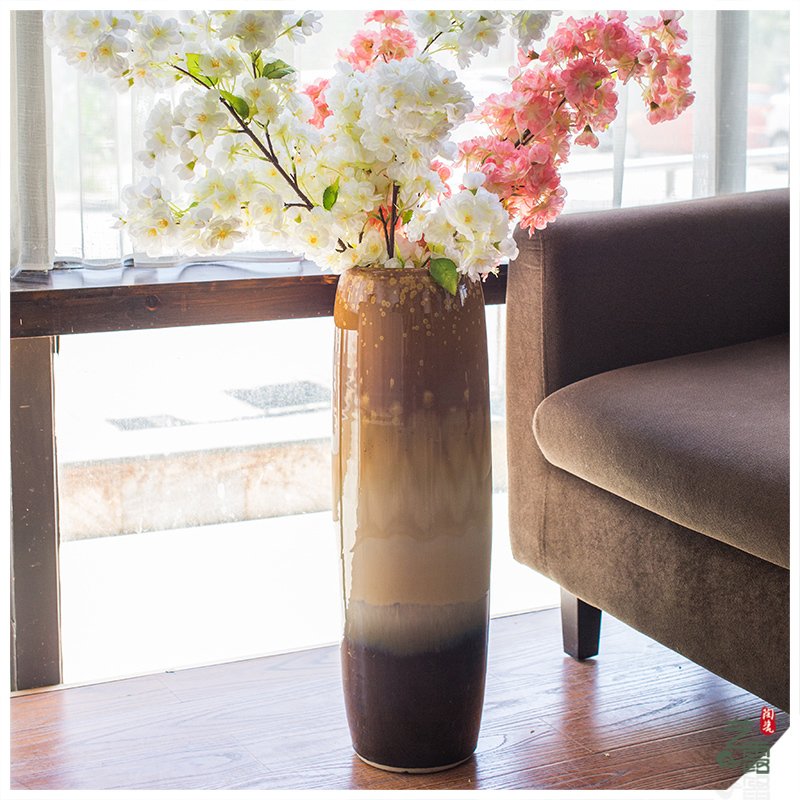 I and contracted Europe type of jingdezhen ceramics sitting room ground flower color glaze up vase decoration furnishing articles