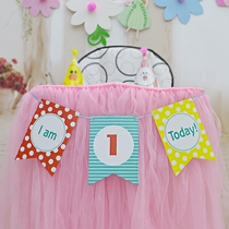 Three flag anniversary party lays the triangle birthday party decorates a 1st birthday flag