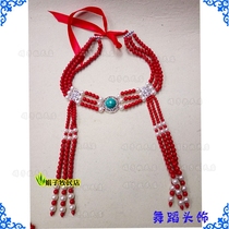 Mongolian costume headwear hat childrens new Mongolian dance performance headgear handmade string beads headwear National dance headwear