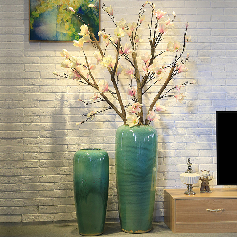 New Chinese style hotel big vase club sitting room adornment landing simulation tree big ceramics flower flower implement the entity shop