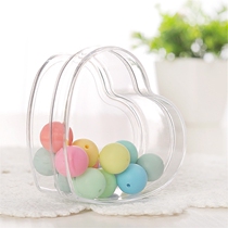 Creative hollow transparent plastic love candy box flat bottom heart-shaped storage box wedding wedding banquet gift box jewelry box
