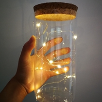 Large wishing bottle cork glass bottle colored light glass bottle gift bottle removable LED light finished product