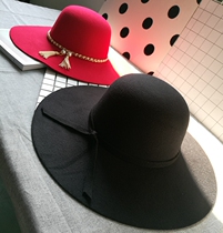 Maodon Korean version of Big line Hat Black hat female sun hat top hat female summer sun hat Korea tide British