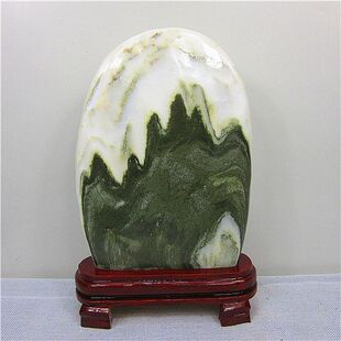 国画 包邮泰山石国画石大理石 原石奇石摆件特价 天然山水石观赏石头