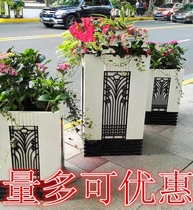 Iron flower box sales department flower pot extra large flower bucket planting tree basin outdoor community street flower pool carbonized pastoral bonsai
