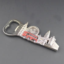 Export to the United Kingdom dual-use refrigerator sticker bottle opener metal LONDON Bus London Eye Gherkin Building